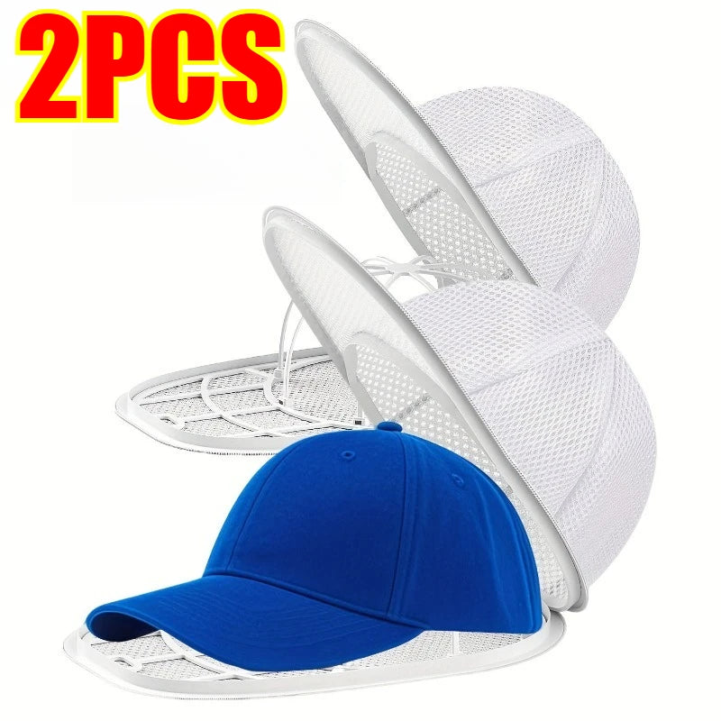 Portable Hat Washing Protection Bag, Anti-Deformation Baseball Cap Cleaning Bag, Washable and Machine Washable - Soft Mesh Stora