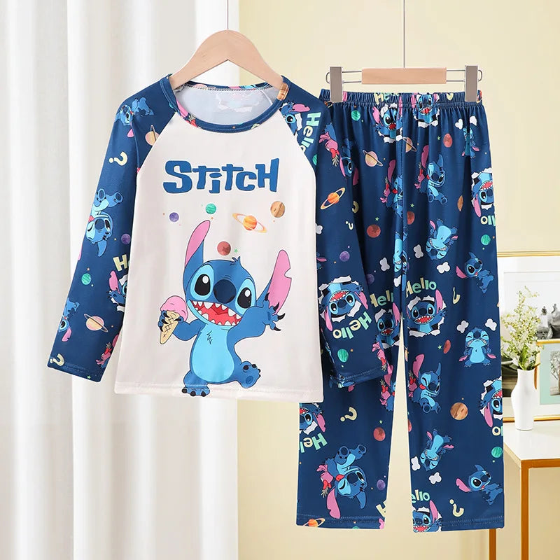 Pigiama Stitch Spring Autumn Full Sleeve Stitch Pyjamas Sets Kids Clothes Boys Children's Sleepwear Kids Nightwear Loungewear